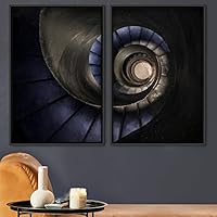 2 Piece Framed Canvas Wall Art Stairs Architecture Canvas Prints Home Artwork Decoration for Living Room,Bedroom - 16