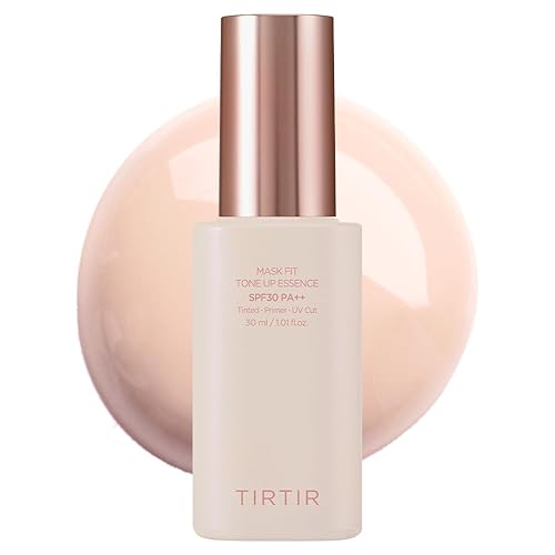 TIRTIR Mask Fit Tone Up Essence Crema hidratante tintada, base todo en uno, aspecto de piel de vidrio, hidratación profunda, larga duración,
