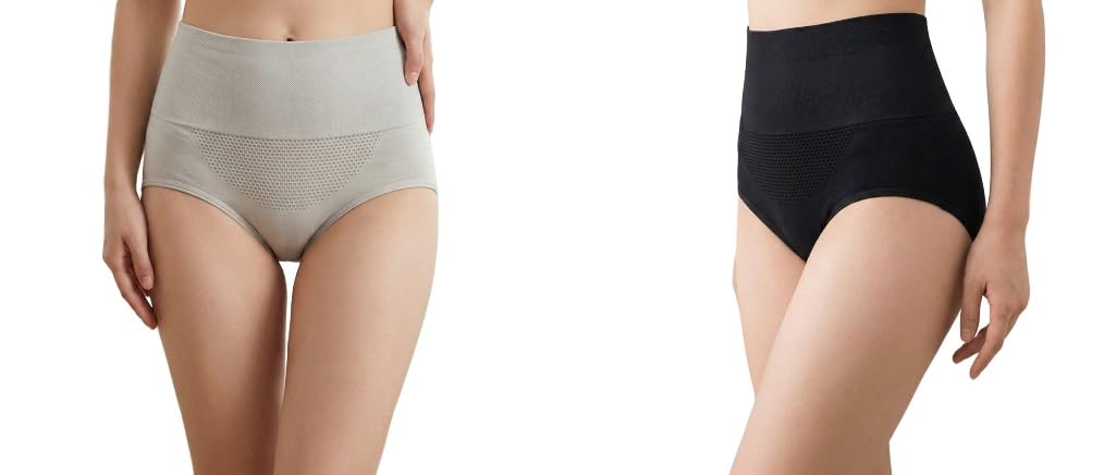 Women’s High Waist Tummy Control Shapewear Panties Pack of 2 | Seamless Body Shaping Briefs Comfortable Stretchable Innerwear-image-11