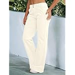 Flamingals Women's Wide Leg Pants for Women Mid Waist Dress Flare Straight Leg Corduroy Pants Workout Jeans Trendy - Image 2