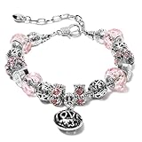 AICase Charm Bracelet for Women/Silver Plated Cuff Bangle Jewelry Gifts with Beads,Charms, and Adjustable Snake Chain Bracelet Birthday Jewelry Gift for Women Her MoM/Sister/Friends/Wife/Grandma_7