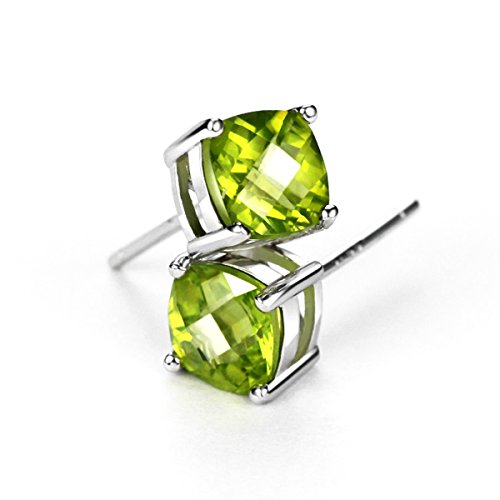 1.5Ct Peridot Earrings Stud Sterling Silver Earring August Birthstone Gemstone Fine Jewelry For Women #TOP3