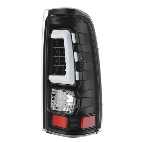 HECASA LED Tail Light Compatible with 1999-2006 Chevy Chevrolet Silverado 1999-2002 GMC Sierra 1500 2500 3500 LED Tube Bar Rear Signal Brake Lamp Taillight Clear Lens Black Housing by HECASA - Image 5