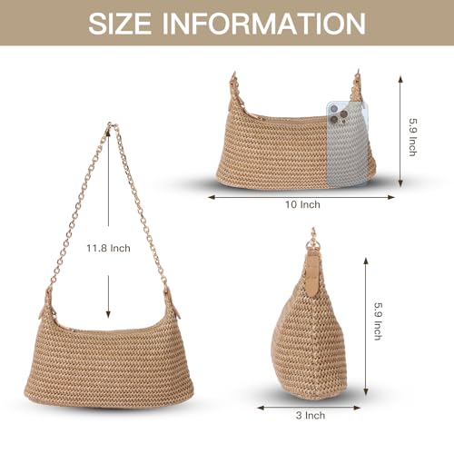 Women's Straw Woven Beach Bag Summer Vacation Shoulder Purse3