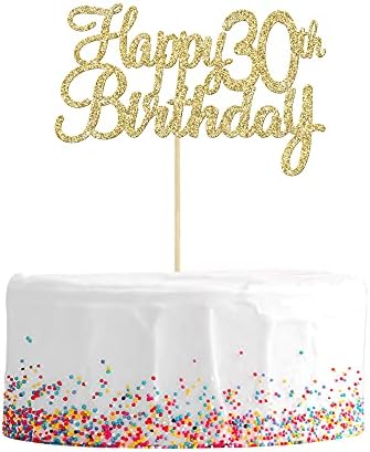 Gyufise 3Pcs Gold Happy 80th Birthday Cake Topper Glitter 80th Birthday Cake Pick Cheers to 80 Years Old Eighty Fabulous Cake Decorations for 80th Birthday Theme Party Supplies