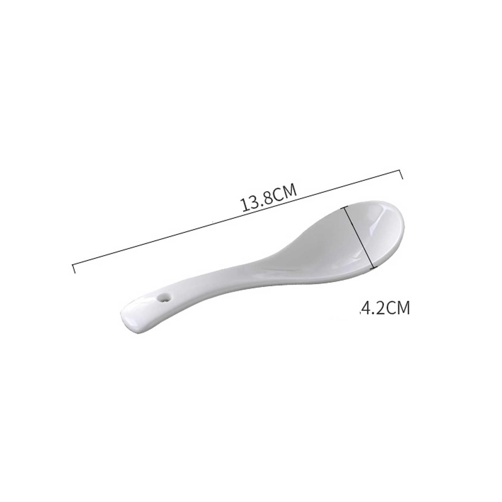 Set di 10 cucchiai da zuppa in Ceramica, asiatici, Cinesi, for wonton, Giapponesi, for soba, Riso, cucchiaino for Ramen, Cucchiaio for Gelato Bianco