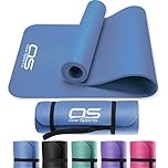 OZE SPORTS Yoga Mat Exercise NBR Fitness foam mat Extra Thick Non-Slip Large Padded High Density ideal for HiiT Pilates gymnastics mats Fitness & Workout with Free Carry Strap (Blue)