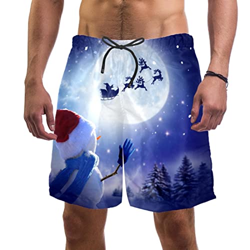Short de plage à séchage rapide JDEZ motif galaxie et lune haute définition
