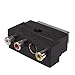 Produktbild Scart-Stecker auf 3 Cinchbuchsen und 4-Pin Mini-DIN Buchse/S/VHS IN/Out mit Schalter, Scartadapter auf Cinchkupplung + 4 polige Minibuchse, analoger Video/Audio Adapter, schwarz