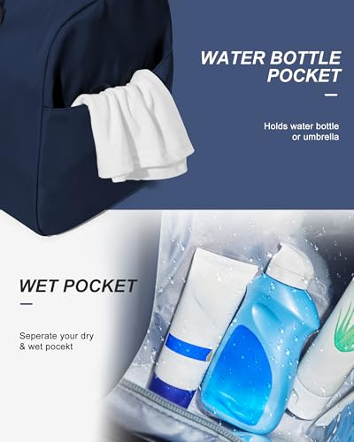 Image of Gym Bag Womens Mens with Shoes Compartment and Wet Pocket Travel Duffel Bag for Women for Plane Sport Gym Tote Bags with Toiletry Bag Waterproof Weekend Overnight Carry on Bag Hospital Holdalls