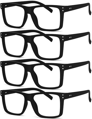 Image of Eyekepper 5.0 Reading Glasses Men, Oversized Readers for Women,4 Pack Black | Stylish Mens Womens Cheaters,Large Fashion Reader Eyeglasses,All-Day Comfort Spring Hinges,Scratch Resistant Work /Crafts