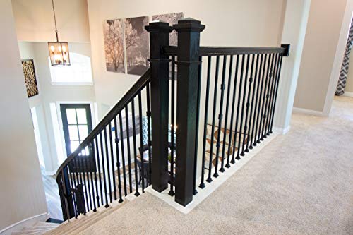 Satin Black 16.3.19 Flat Base Shoes For 1/2 Inch Square Iron Balusters For Stair Remodel, Box Of 10 #TOP2
