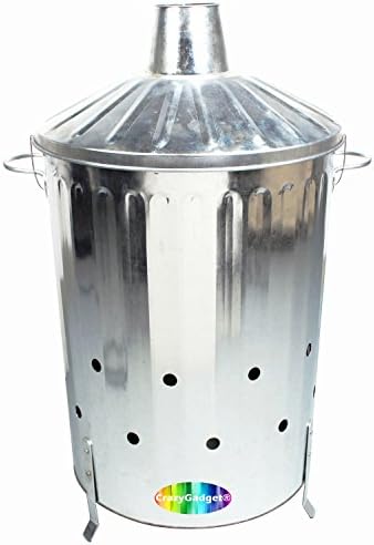 Large 90 Litre Incinerator Burning Fire Bin Rubbish Paper Leaves Burner with Poker and Shovel