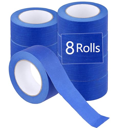 Ruban de masquage bleu en lot de 8 rouleaux de 48mm x 50m pour travaux de peinture