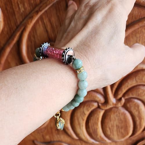 Buddha Bracelet Thai Amulet Healing Buddhist Jade Bracelet Jewelry Bangle with Pendant Sarira Phra Tath Red/Heart Promote Love Good Luck Prosperity2