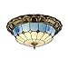 Produktbild LED-Deckenleuchte, Warmweiß-Licht Tiffany Stil Deckenlampe, Retro Wohnzimmerlampe, Schlafzimmerlampe, Restaurant Dekoration Beleuchtung, Schön Eleganter Deckenbeleuchtung 1350 Lumen Ø 42cm (F)