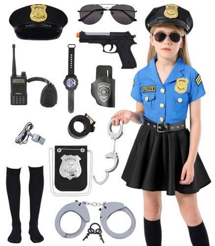 Disfraz de Policía para Niñas Halloween 9 Pzas