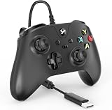 YCCTEAM Wired Controller for Xbox One, Wired Xbox one USB Gamepad Controller Compatible with Xbox One/S/X/PC Windows 10/11 with 3.5mm Headset Audio Jack(Night Black)