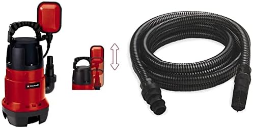 Einhell GC-DP 9035N Clean/Dirty Water Pump | 900W Stainless Steel Submersible Pump, 18,000 L/H & 4173635 Suction Hose for Water Pumps Diameter Plastic Tube with Male and Female Adaptors |