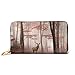Produktbild JHGFG Mode Handtasche Reißverschluss Brieftasche Atemberaubendes Bild Red Deer Stag Foggy Telefon Kupplung Geldbörse Abendkupplung Blocking Leder Brieftasche Multi Card Organizer