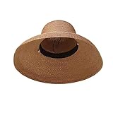 Summer Women's Women's hat Hepburn Style Retro Design Wide-Brimmed Straw hat Solid Color Beach Vacation Beach hat Big Sun hat 55-58cm 3