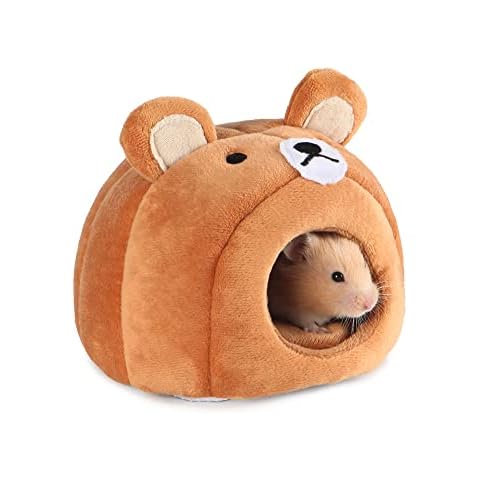 Guinea Pig Cave Bed, Small Animal Washable Cage Accessories Pet Hideout Bed House Anti-Slip for Hamsters,Chinchilla and Hedgehogs ( Bear ) Cover