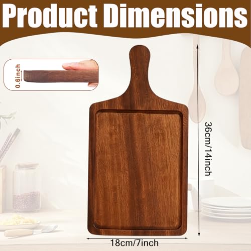 Tabla de cortar de madera ébano con mango, pack de 10 miniatura 3