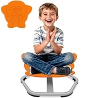 Hjh Sensory Spinning Toy Chair, Elephant Kids Swivel Chair, Autism-Friendly, 360° Spinning Seat, Sensory Balance Equipment, Motion Sickness Relief, Training Body Coordination, Orange