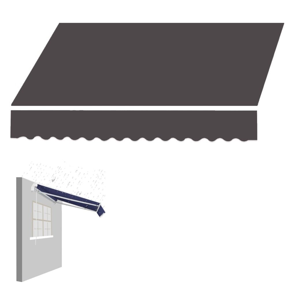 Tessuto di ricambio per tenda da giardino retrattile, resistente ai raggi UV, con mantovana per porte e finestre, grigio (600 x 300 cm)