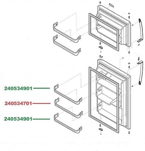 Miniatura 2 de Barra de estante de puerta compatible con refrigeradores Frigidaire FFTR2021QS8, FTMD18P4KBB, FFHT1814LZ6, FFTR2021TB4, FRT21KG4EW3