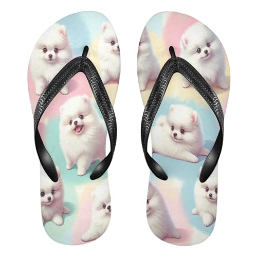 Burbuja Puppy Flip Flops for Women Men, Soft Thong Sandals Rubber Slippers for Pool Beach Essentials