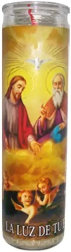 Divina Providencia White Prayer Candle – Tall 7-Day Unscented Glass Candle for Spiritual Rituals, Meditation, and Home Décor – Case of 12