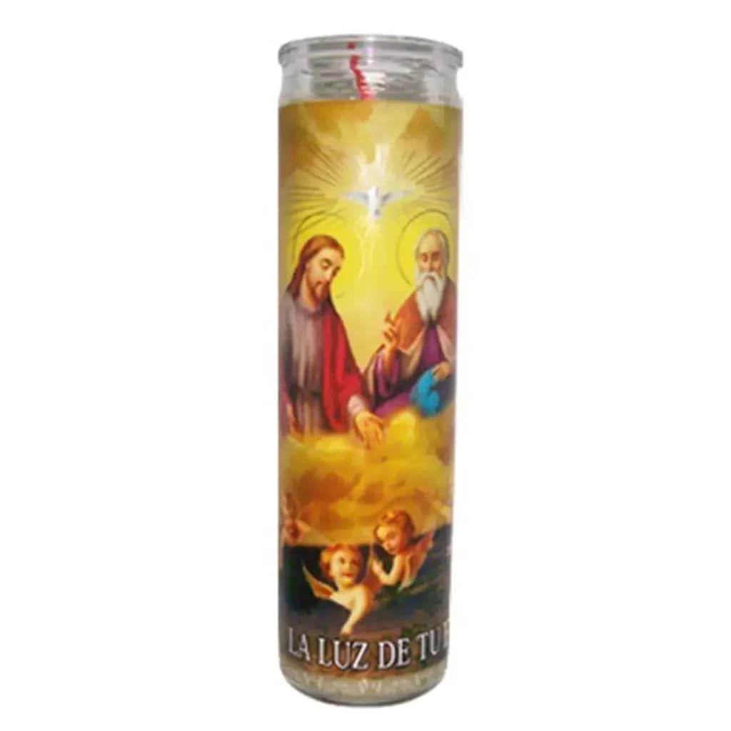 Divina Providencia White Prayer Candle – Tall 7-Day Unscented Glass Candle for Spiritual Rituals, Meditation, and Home Décor – Case of 12