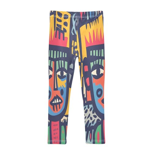 African Face Graphic Tribal Girls Casual Leggings for Kids Printed Long Pant Bottoms Stretch and Soft2
