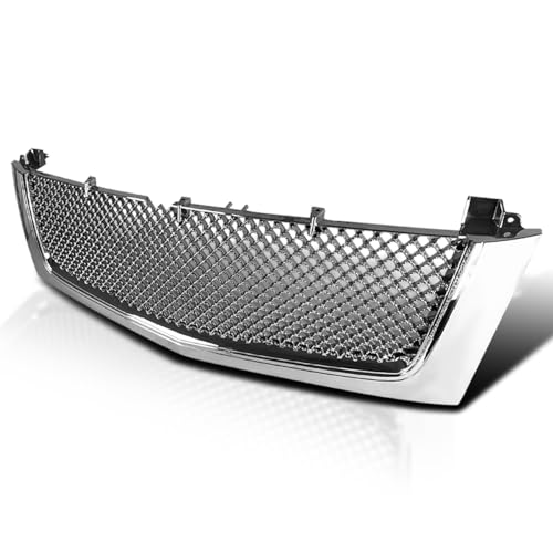 Spec-D Tuning Chrome Front Bumper Hood Grille Compatible with 2002-2006 Cadillac Escalade EST ESV