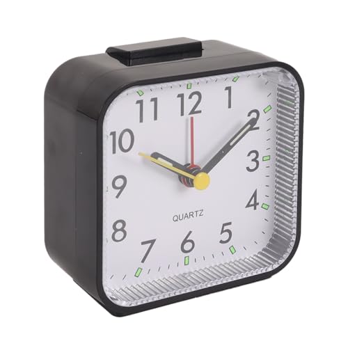 Image of Gurtt Alarm Clock, Bedside Non Ticking Table Clocks Snooze Clocks for Bedroom, Office, Dorms, and More (Black)