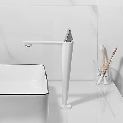 B Backline Luxury Series Brass Single Lever Basin Mixer Tap Hot & Cold Extended Body Basin Mixer Tap White