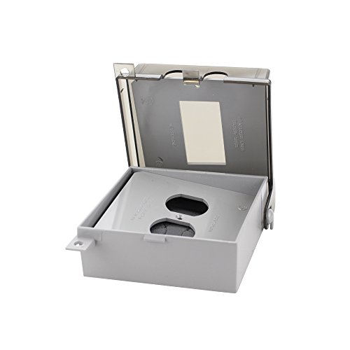 Hubbell 5771-0 Two Gang Weatherproof Box, Stay-In-Use Bubble Cover, Gray