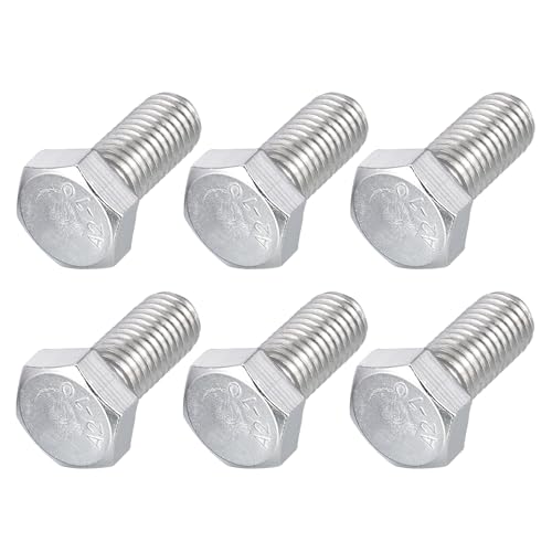 Image of METALLIXITY Hex Bolts (M12-1.75x25mm) 6Pcs, 304 Stainless Steel Coarse Fully Threaded Hex Head Screw Bolt Machine Screws - for Furniture Repair, Silver