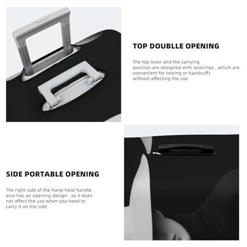 Beautiful Woman Wearing Hat Elastic Travel Luggage Covers Dustproof Scratch-Resistant Suitcase Protector Fit 22-24 Inch3
