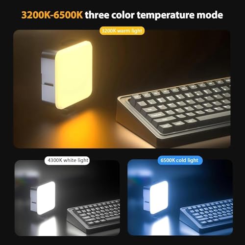 Image of FUGETEK RGB LED Pocket Video Light with Clip, Dimmable Bi-Color 3200K-6500K, Portable Selfie, Video Light for Mobile, Laptop, Tablet, DSLR Camera, for Meetings, Photography, Streaming