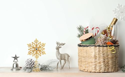 Christmas Traditions 5 inch Gold Glittered Filigree Christmas Star Snowflake Tree Topper Star for Small/Mini X'Mas Tree/Home Decor/Christmas Table/Shelf Ornaments (Gold) by Christmas Traditions - Image 3
