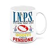 Mr. Gadgets Tazza Simpatica Per Festa Pensione Con Varie Scritte (I.N.P.S goditi la pensione donna)