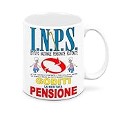 Mr. Gadgets Tazza Simpatica Per Festa Pensione Con Varie Scritte (I.N.P.S goditi la pensione donna)