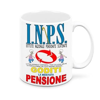 Mr. Gadgets Tazza Simpatica Per Festa Pensione Con Varie Scritte (I.N.P.S goditi la pensione donna)