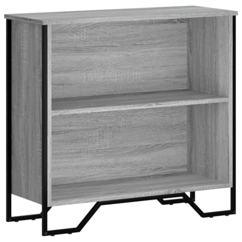 vidaXL Bookcase Bookshelf Storage Cabinet - Grey Sonoma Engineered Wood - 74.5cm High