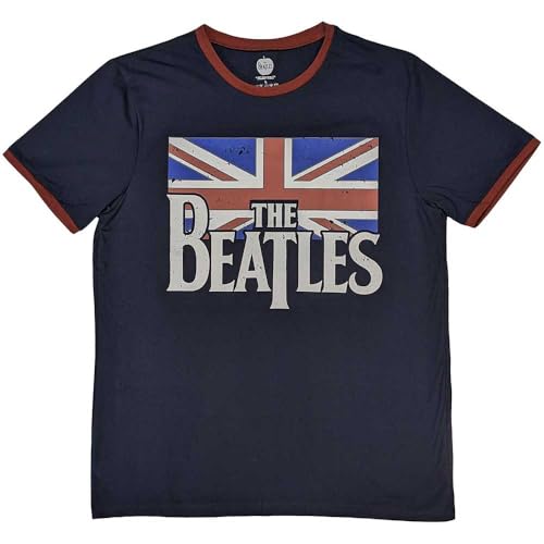 T-shirt ringer The Beatles XL fini les vêtements rock qui se déforment