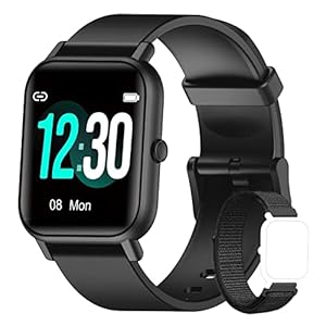 Blackview Smartwatch R3 Herren Damen Fitnessuhr,1,3 Zoll Smart Watch, Armbanduhr mit Pulsmesser Schlafmonitor Musiksteuerung SpO2,Schrittzähler Uhr Sportuhr, Aktivitätstracker für Android iOS,Schwarz