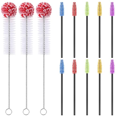 Zhehao 13 Pcs 2 Size Hummingbird Feeder Cleaning Brush Bendable Cleaning Brushes for Hummingbird Feeder Outdoor Water Bottles Various Size(Red White)