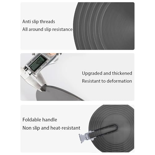 Smaoqingji Adaptador Inducción Placa Difusor Calor - 1 Unidad, Negra, Placas de Anillo con Mango Ergonómico, Apta Para Todo Tipo de Utensilios de Cocina, Cocinas de gas, Cocinas Eléctricas, etc - imagen 3